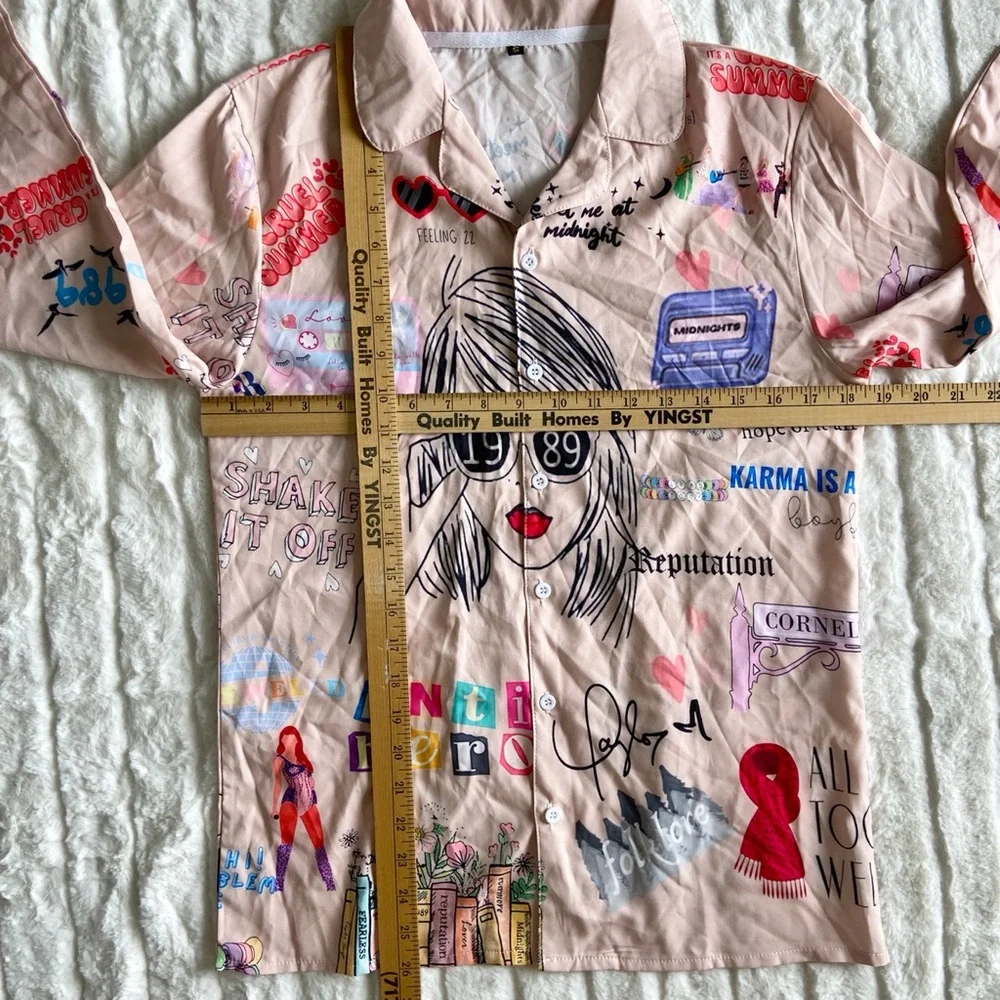 Taylor Swift Eras Pajamas Set Pjs Merch Women's 2 Piece NEW Size Small